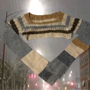 Striped Multicolor Cropped Sweater